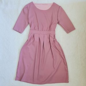 Shabby Apple Dusty Pink Semi-formal Half Sleeve Dress, Size Small